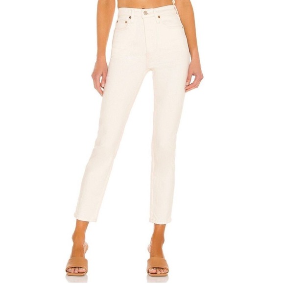 Re/Done Denim - Revolve RE/DONE Originals 90s High Rise Ankle‎ Crop Vintage White Size 26 $225